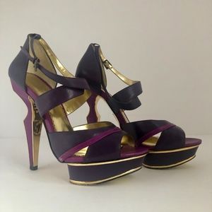 Used Bebe Purple & Gold BEBE High Heels
